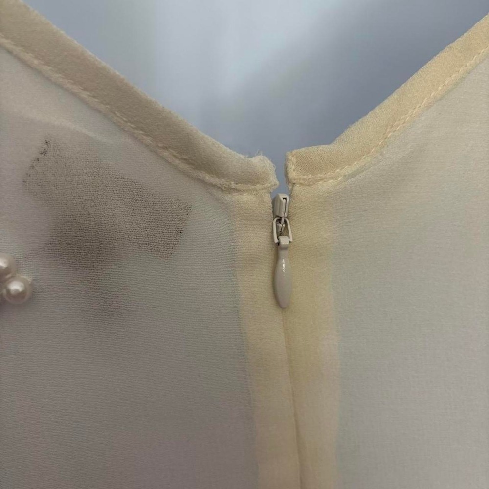 NBD ivory mini dress, lined, starburst beading NEW WITH TAGS. SZ XS - Picture 4 of 8